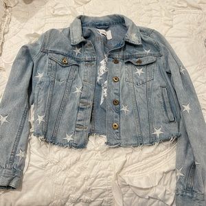Pistola cropped denim star jacket